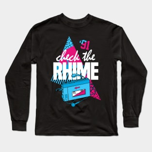 1991 Retro Hip Hop Check Rhime Long Sleeve T-Shirt